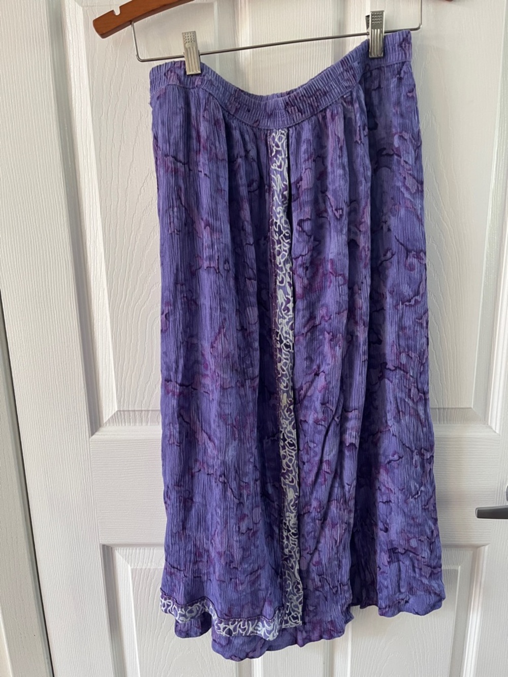 2 Piece Purple Boho Watercolor Women's Top and matching skirt M/L - Picture 3 of 6